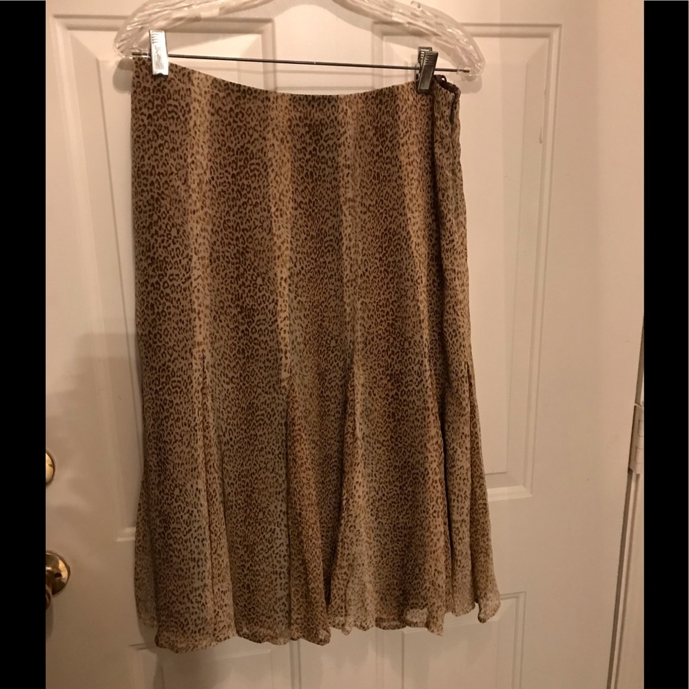 Jones New York Signature Animal Print Silk Skirt